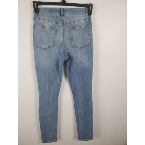 Reformation Jeans 24 Womens Cyprus Destroyed Skinny Leg High Rise Light Wash Cas - Picture 6 of 8